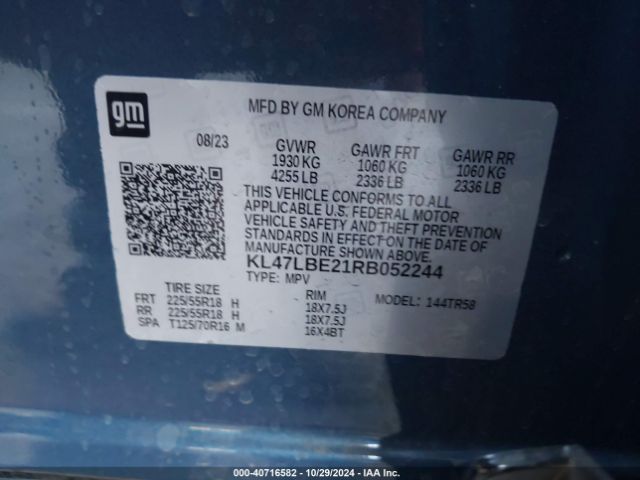 Photo 8 VIN: KL47LBE21RB052244 - BUICK ENVISTA 