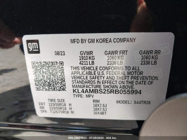 Photo 8 VIN: KL4AMBS25RB055994 - BUICK ENCORE GX 