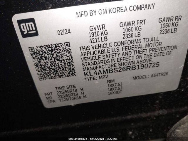 Photo 8 VIN: KL4AMBS26RB190725 - BUICK ENCORE GX 