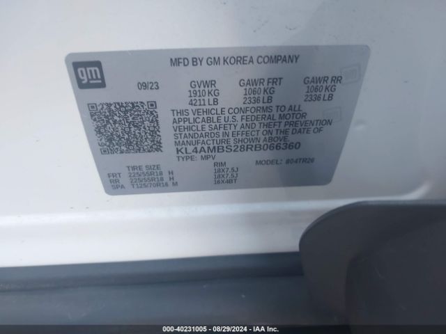 Photo 8 VIN: KL4AMBS28RB066360 - BUICK ENCORE GX 