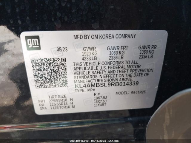 Photo 8 VIN: KL4AMBSL9RB014339 - BUICK ENCORE GX 