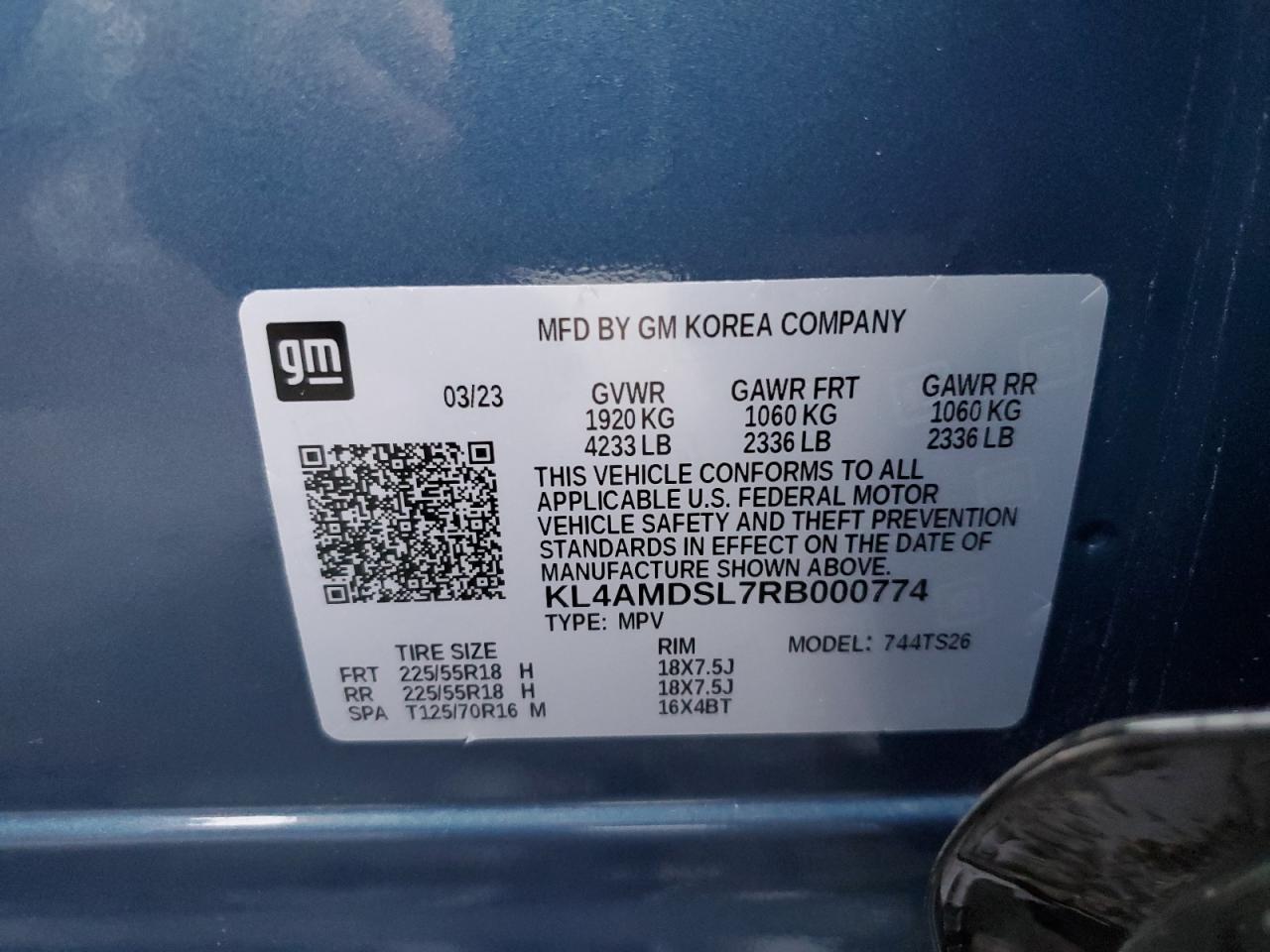 Photo 12 VIN: KL4AMDSL7RB000774 - BUICK ENCORE 