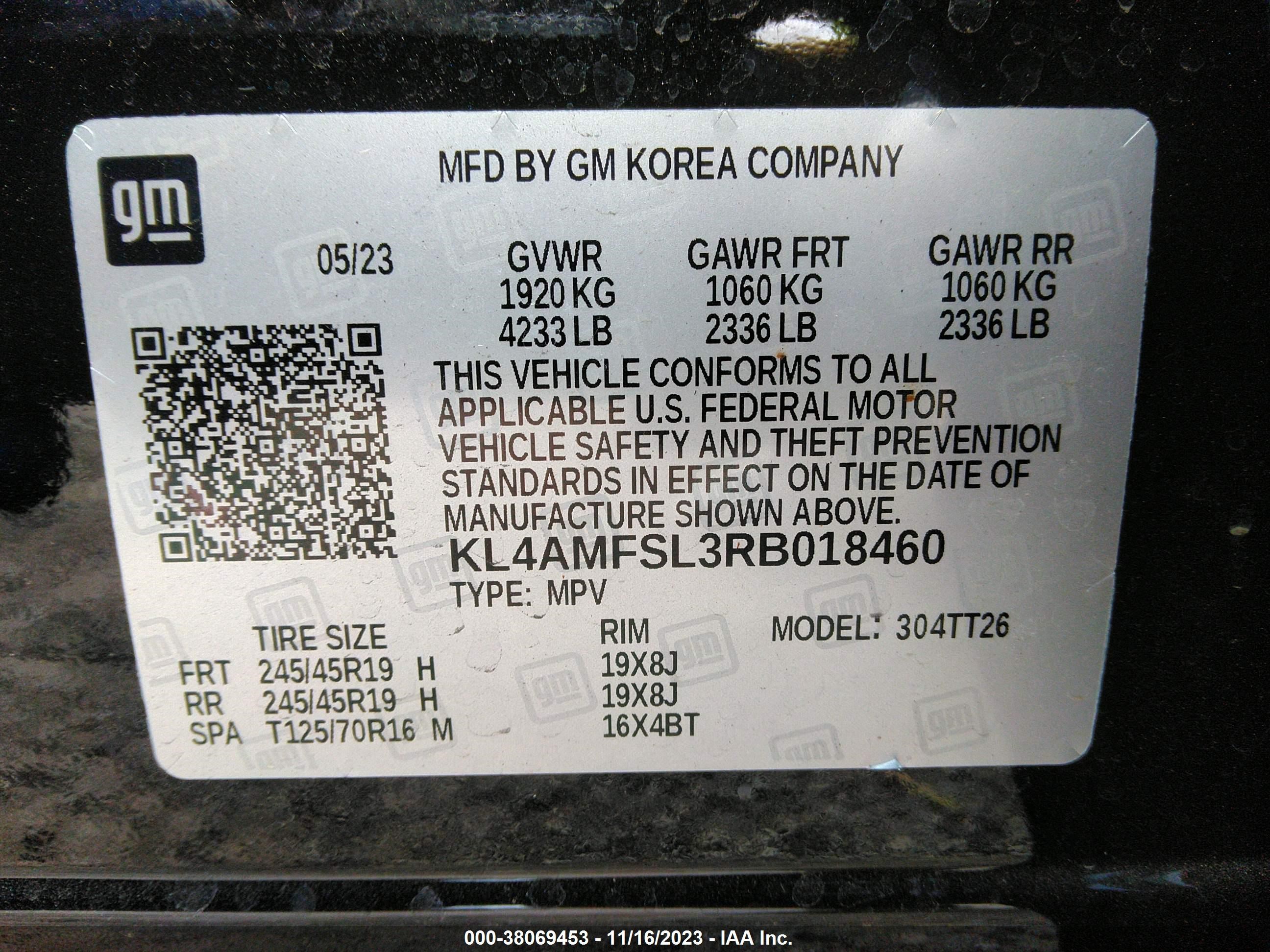 Photo 8 VIN: KL4AMFSL3RB018460 - BUICK ENCORE GX 