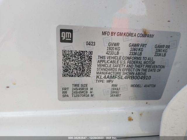 Photo 8 VIN: KL4AMFSL4RB004910 - BUICK ENCORE GX 