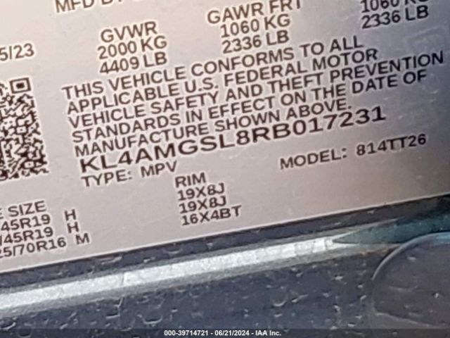 Photo 8 VIN: KL4AMGSL8RB017231 - BUICK ENCORE GX 