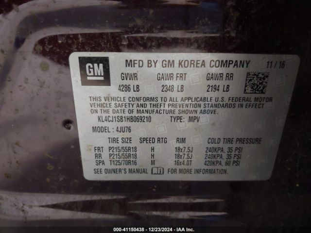 Photo 8 VIN: KL4CJ1SB1HBO69210 - BUICK ENCORE 