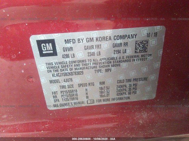 Photo 8 VIN: KL4CJ1SB2KB783029 - BUICK ENCORE 