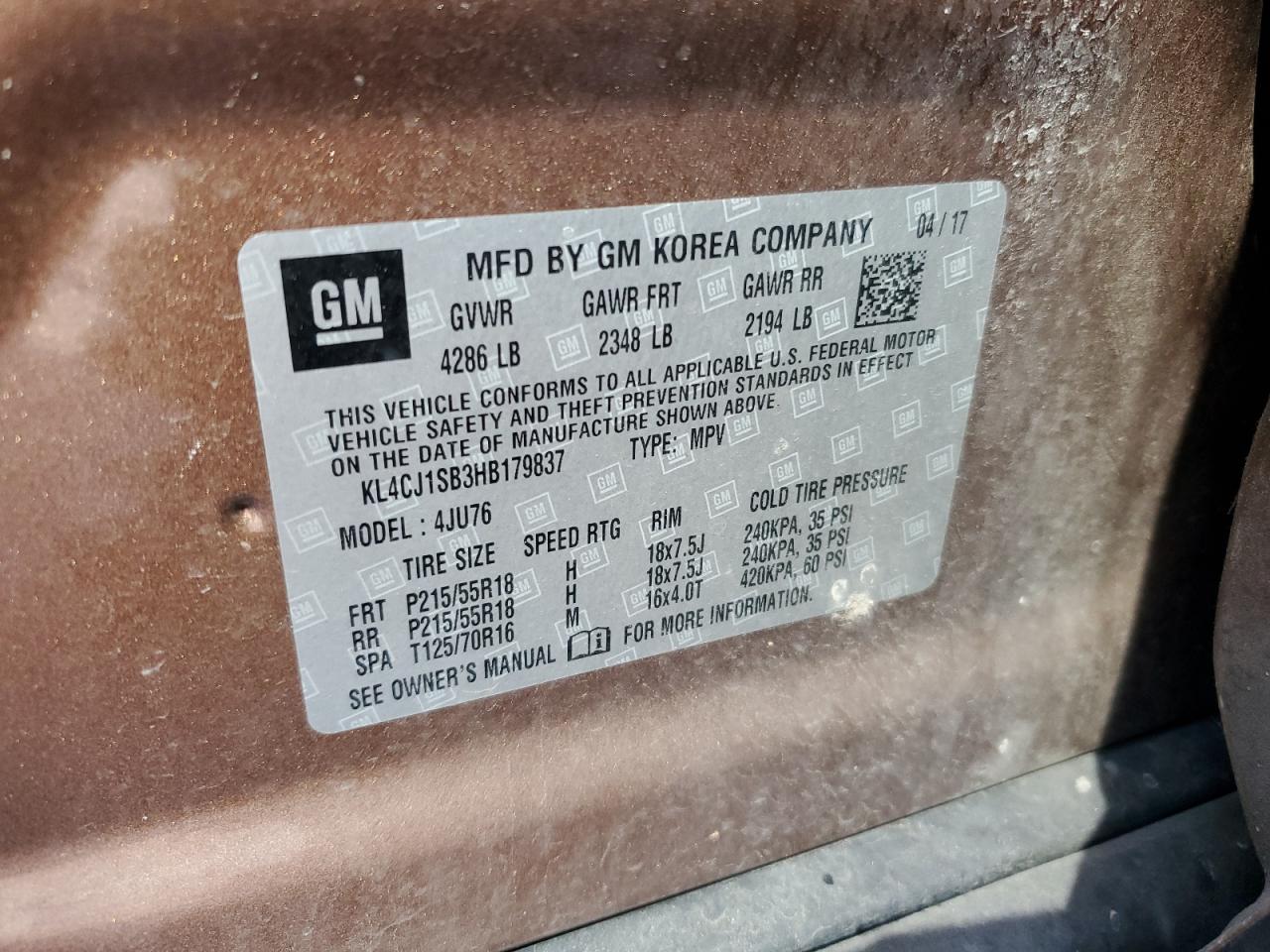 Photo 12 VIN: KL4CJ1SB3HB179837 - BUICK ENCORE 