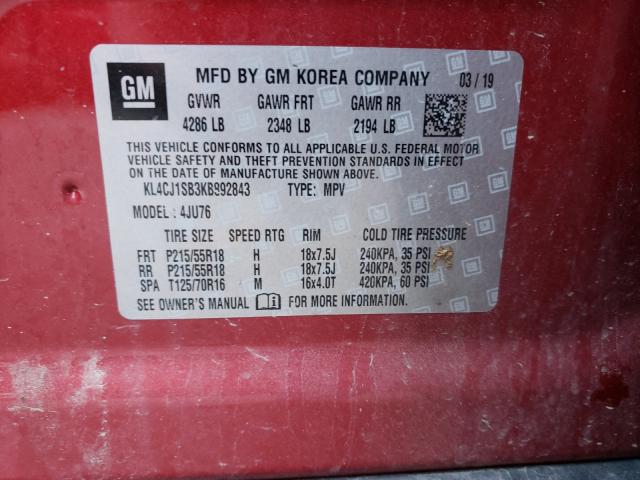 Photo 9 VIN: KL4CJ1SB3KB892843 - BUICK ENCORE 