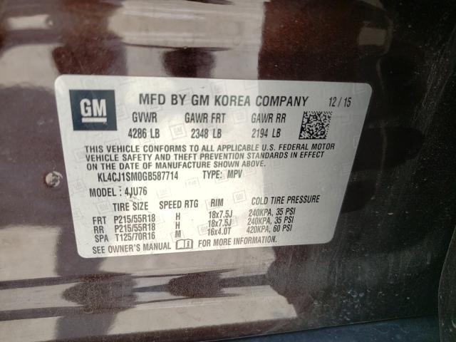 Photo 9 VIN: KL4CJ1SM0GB587714 - BUICK ENCORE SPO 