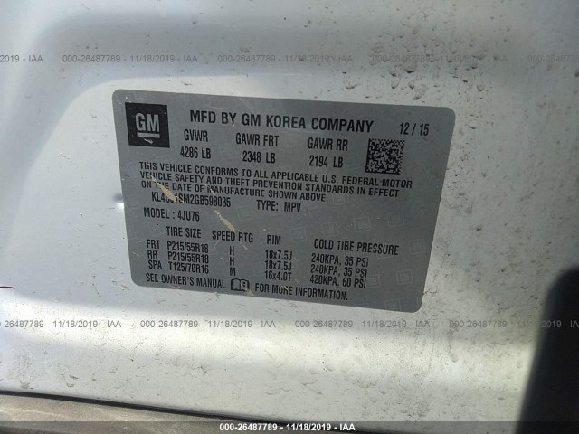 Photo 8 VIN: KL4CJ1SM2GB598035 - BUICK ENCORE 