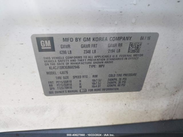 Photo 8 VIN: KL4CJ1SM3GB682946 - BUICK ENCORE 