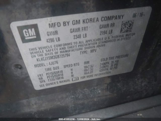 Photo 8 VIN: KL4CJ1SM3GB725794 - BUICK ENCORE 