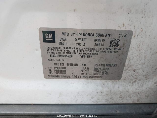 Photo 8 VIN: KL4CJ1SM9GB656836 - BUICK ENCORE 