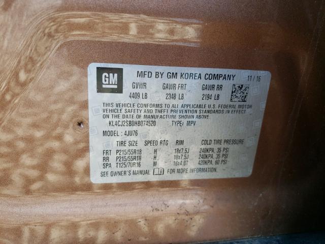 Photo 9 VIN: KL4CJ2SB0HB074520 - BUICK ENCORE SPO 