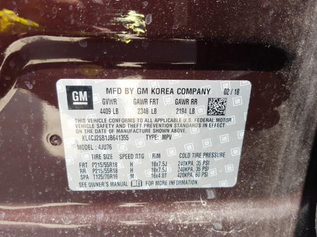 Photo 9 VIN: KL4CJ2SB1JB641355 - BUICK ENCORE SPO 