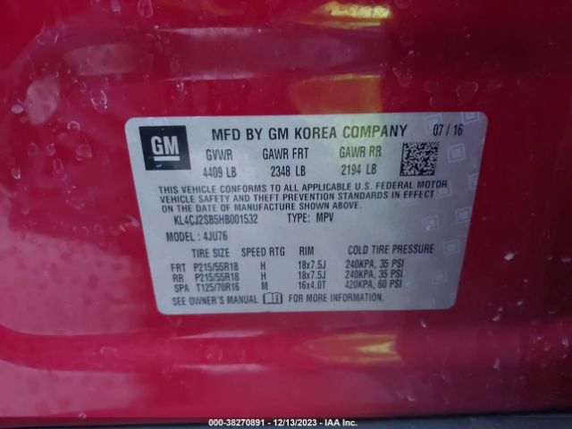 Photo 8 VIN: KL4CJ2SB5HB001532 - BUICK ENCORE 