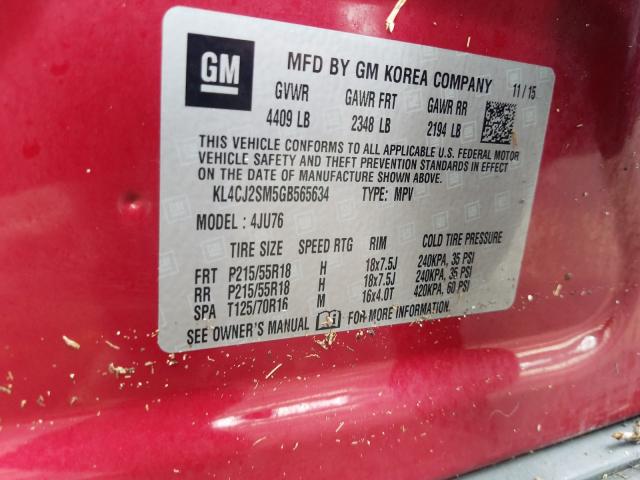 Photo 9 VIN: KL4CJ2SM5GB565634 - BUICK ENCORE 