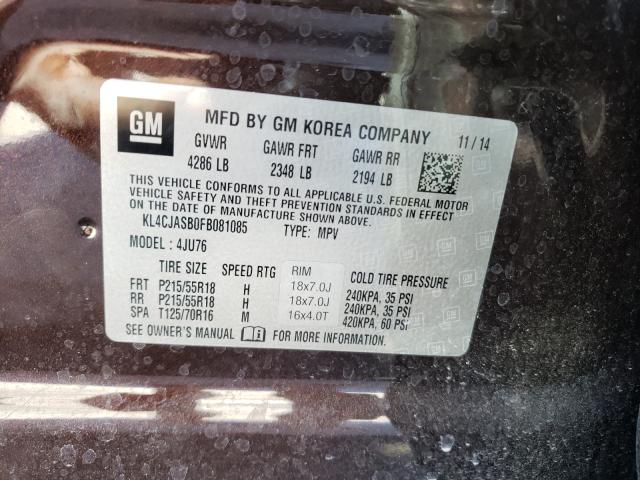 Photo 9 VIN: KL4CJASB0FB081085 - BUICK ENCORE 