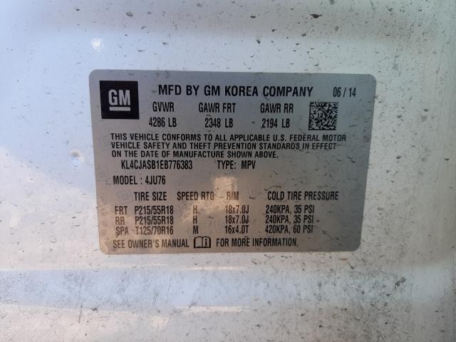 Photo 9 VIN: KL4CJASB1EB776383 - BUICK ENCORE 