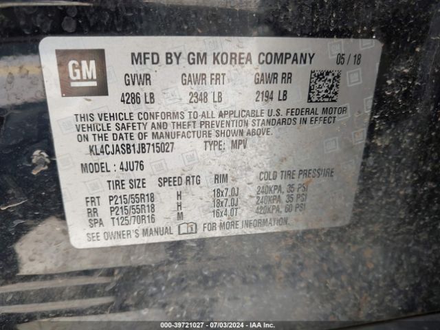 Photo 8 VIN: KL4CJASB1JB715027 - BUICK ENCORE 