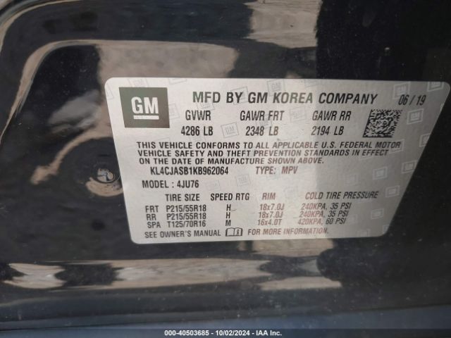 Photo 8 VIN: KL4CJASB1KB962064 - BUICK ENCORE 