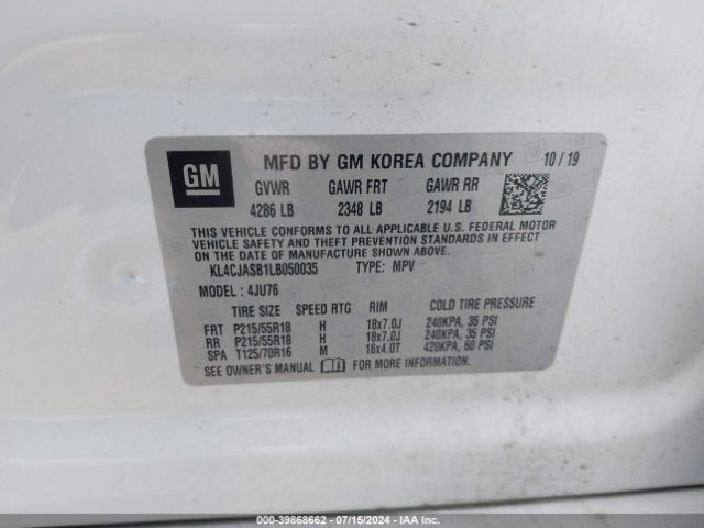 Photo 8 VIN: KL4CJASB1LB050035 - BUICK ENCORE 