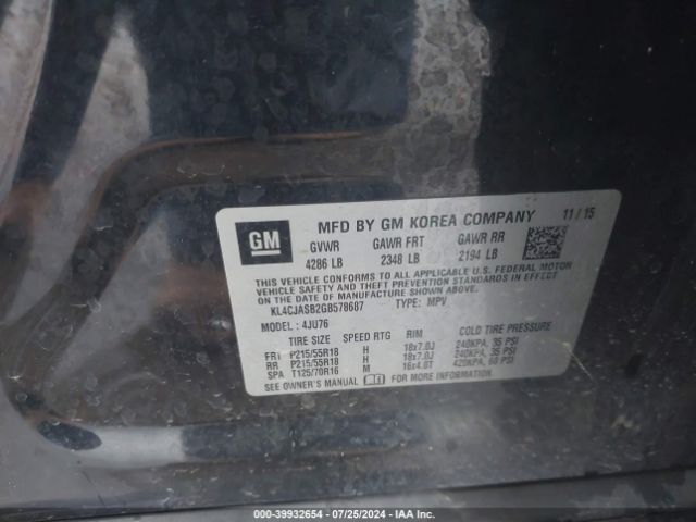 Photo 8 VIN: KL4CJASB2GB578687 - BUICK ENCORE 