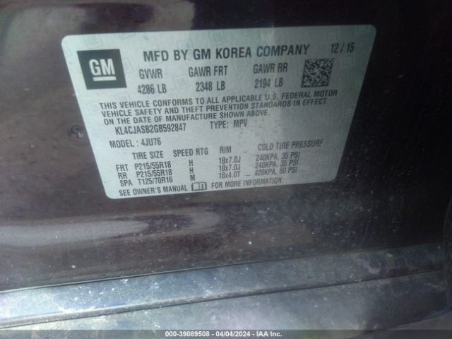 Photo 8 VIN: KL4CJASB2GB592847 - BUICK ENCORE 