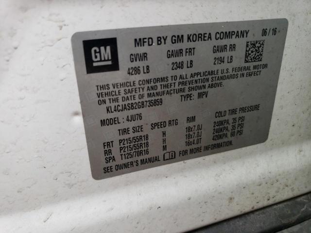 Photo 11 VIN: KL4CJASB2GB735859 - BUICK ENCORE 