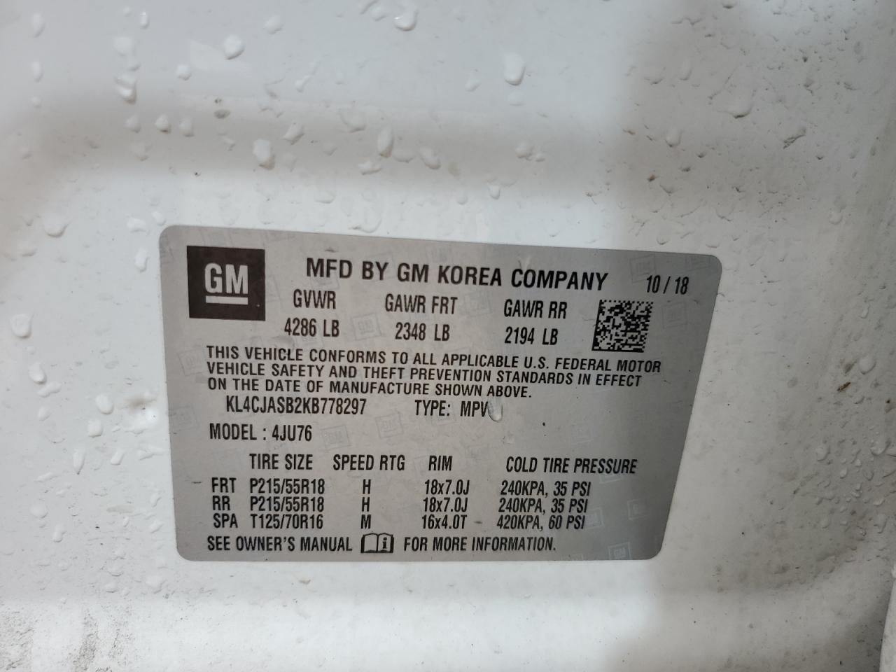 Photo 12 VIN: KL4CJASB2KB778297 - BUICK ENCORE 