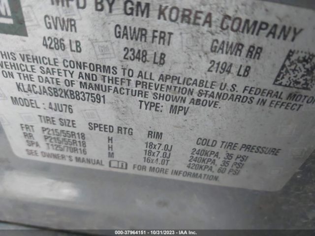 Photo 8 VIN: KL4CJASB2KB837591 - BUICK ENCORE 