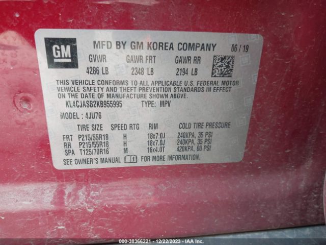 Photo 8 VIN: KL4CJASB2KB955995 - BUICK ENCORE 