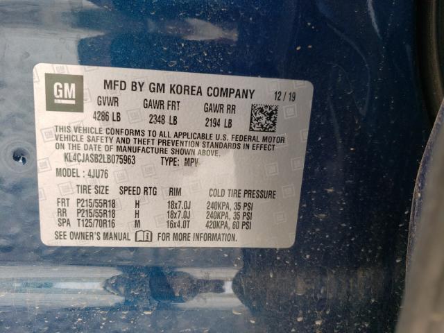 Photo 9 VIN: KL4CJASB2LB075963 - BUICK ENCORE PRE 