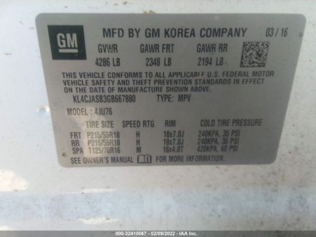 Photo 8 VIN: KL4CJASB3GB667880 - BUICK ENCORE 