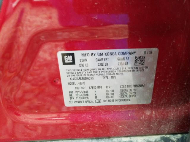 Photo 9 VIN: KL4CJASB3HB063327 - BUICK ENCORE PRE 