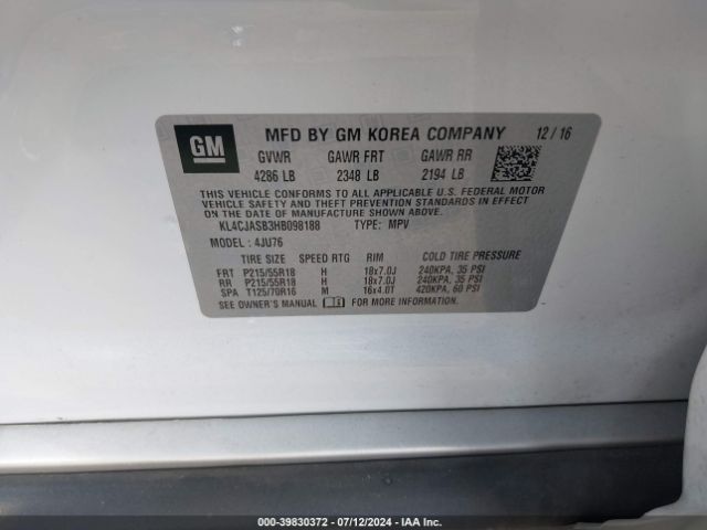 Photo 8 VIN: KL4CJASB3HB098188 - BUICK ENCORE 