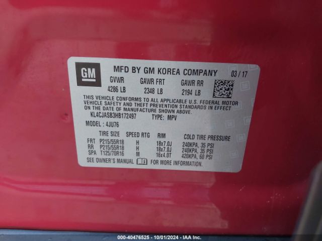 Photo 8 VIN: KL4CJASB3HB172497 - BUICK ENCORE 