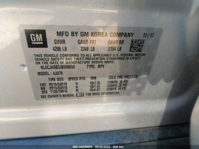 Photo 8 VIN: KL4CJASB3JB590659 - BUICK ENCORE 