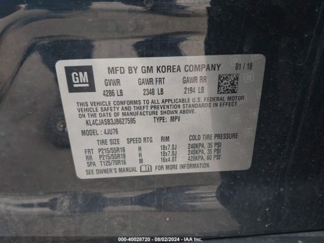 Photo 8 VIN: KL4CJASB3JB627595 - BUICK ENCORE 