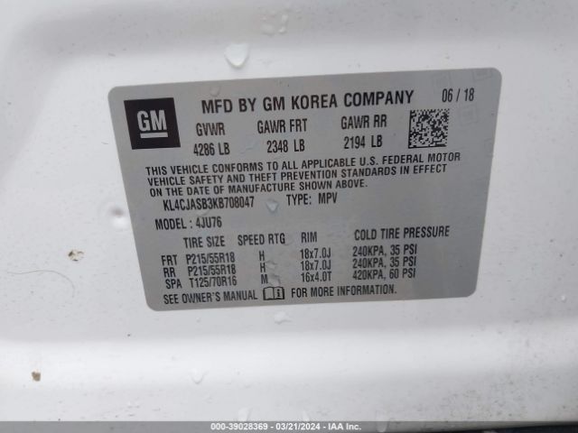 Photo 8 VIN: KL4CJASB3KB708047 - BUICK ENCORE 