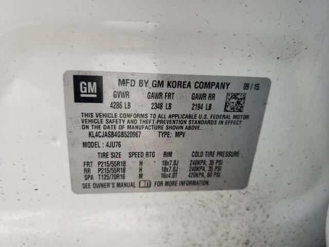 Photo 9 VIN: KL4CJASB4GB520967 - BUICK ENCORE 