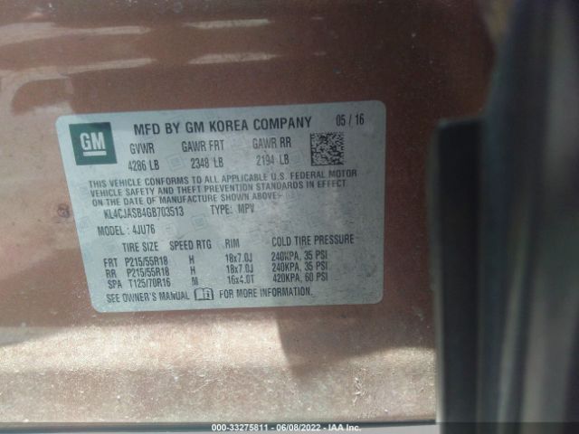 Photo 8 VIN: KL4CJASB4GB703513 - BUICK ENCORE 