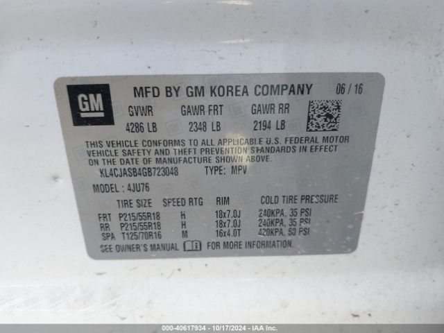 Photo 8 VIN: KL4CJASB4GB723048 - BUICK ENCORE 