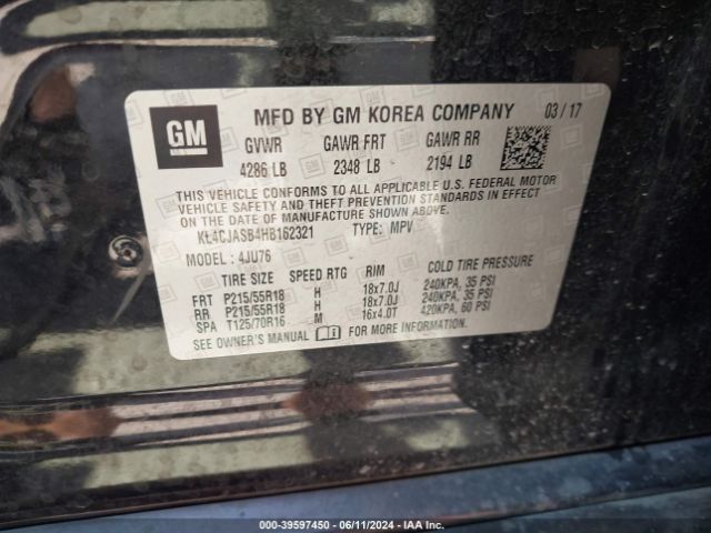 Photo 8 VIN: KL4CJASB4HB162321 - BUICK ENCORE 