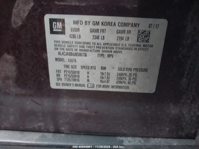 Photo 8 VIN: KL4CJASB4JB506736 - BUICK ENCORE 