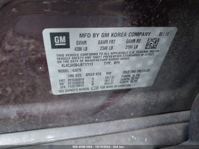 Photo 8 VIN: KL4CJASB4JB717113 - BUICK ENCORE 