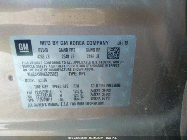 Photo 8 VIN: KL4CJASB4KB955853 - BUICK ENCORE 