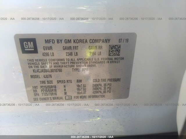 Photo 8 VIN: KL4CJASB4LB010760 - BUICK ENCORE 