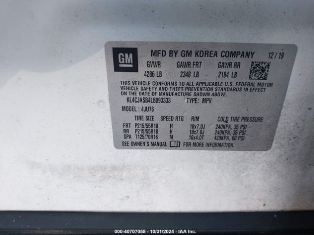 Photo 8 VIN: KL4CJASB4LB093333 - BUICK ENCORE 